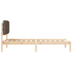 Bettgestell mit gepolstertem Kopfteil Taupe 75 x 190 cm