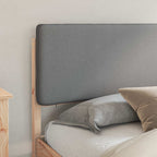 Bettgestell mit gepolstertem Kopfteil Hellgrau 180 x 200 cm