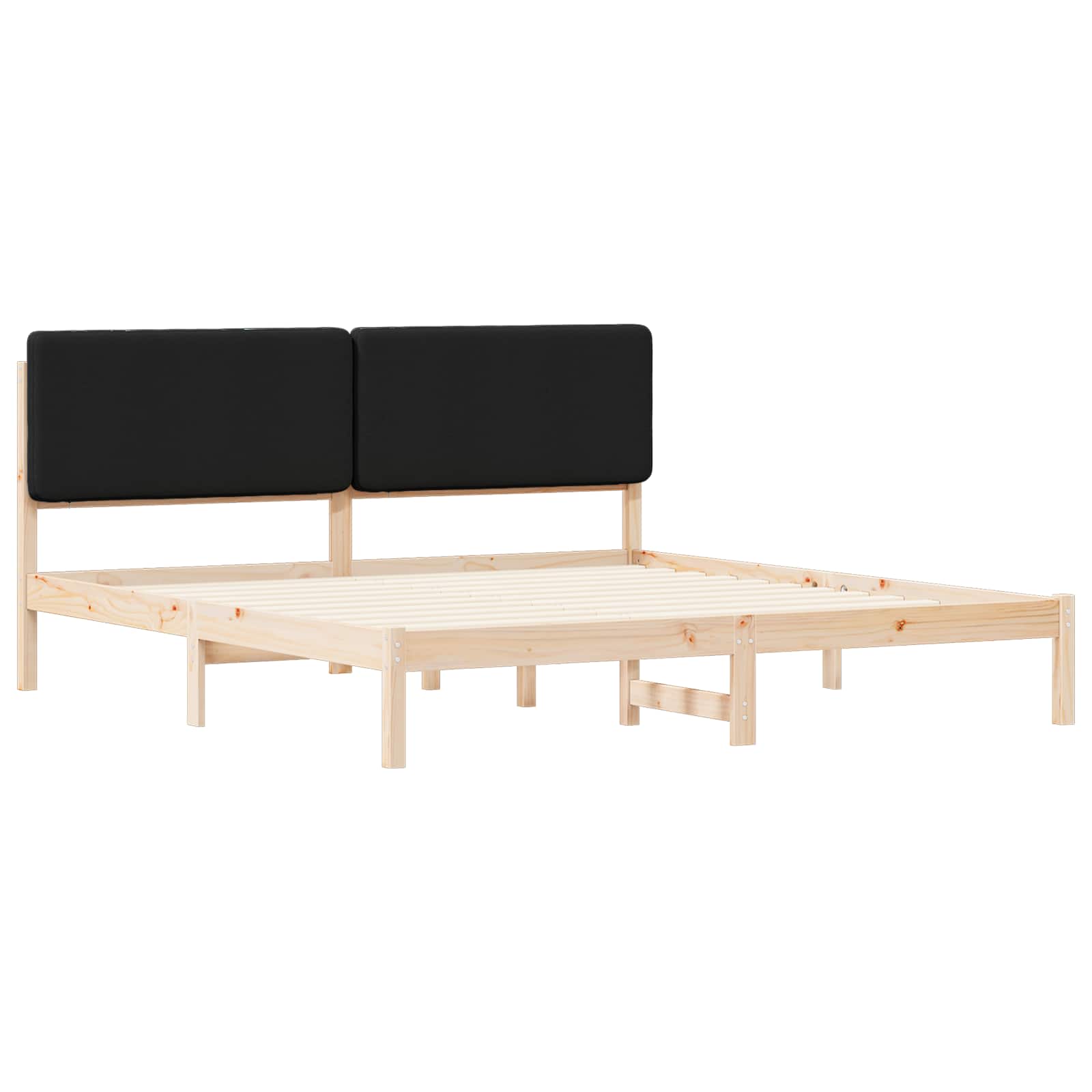 Bettgestell mit gepolstertem Kopfteil Schwarz 180 x 200 cm