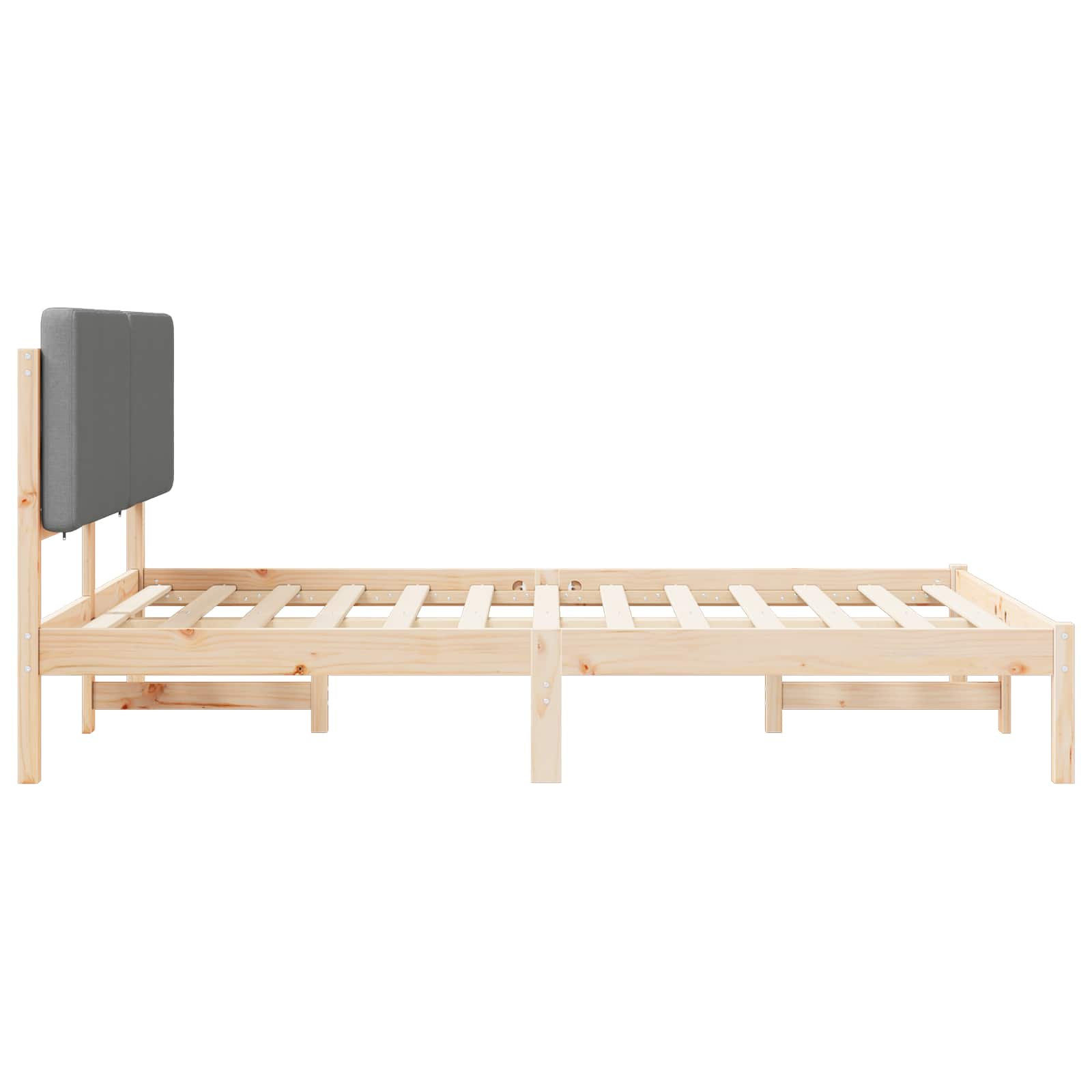 Bettgestell mit gepolstertem Kopfteil Hellgrau 160 x 200 cm