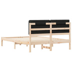 Bettgestell mit gepolstertem Kopfteil Schwarz 150 x 200 cm