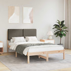 Bettgestell mit gepolstertem Kopfteil Taupe 120 x 200 cm