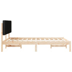 Bettgestell mit gepolstertem Kopfteil Schwarz 140 x 190 cm