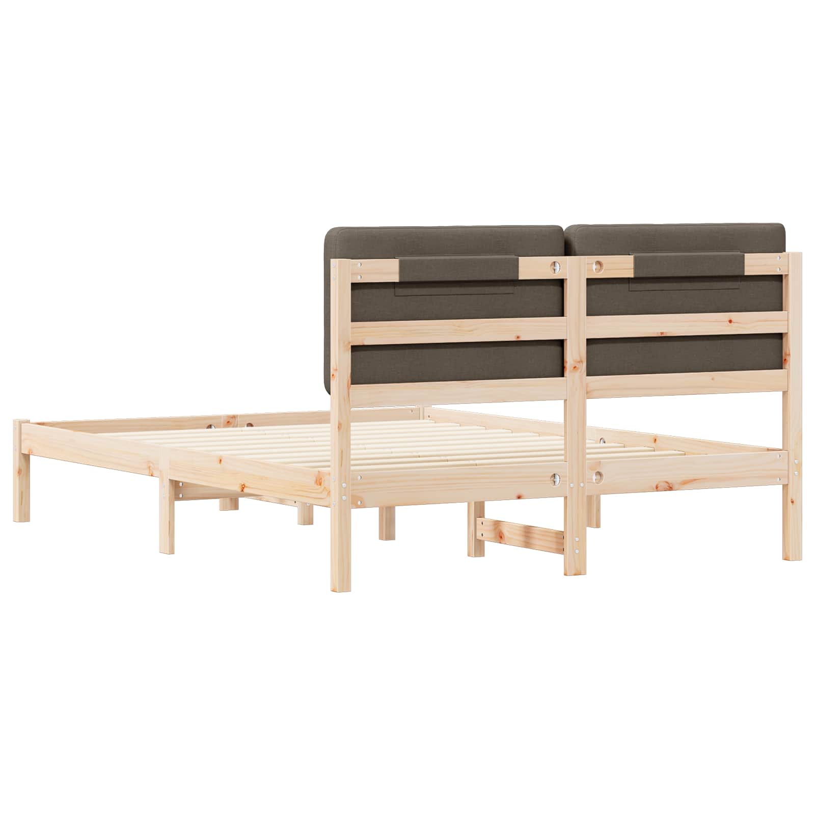 Bettgestell mit gepolstertem Kopfteil Taupe 140 x 190 cm