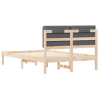 Bettgestell mit gepolstertem Kopfteil Dunkelgrau 135 x 190 cm