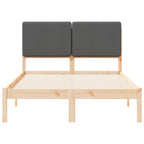Bettgestell mit gepolstertem Kopfteil Dunkelgrau 135 x 190 cm