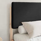 Bettgestell mit gepolstertem Kopfteil Schwarz 135 x 190 cm