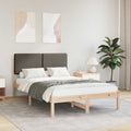 Bettgestell mit gepolstertem Kopfteil Taupe 135 x 190 cm