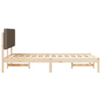 Bettgestell mit gepolstertem Kopfteil Taupe 135 x 190 cm