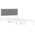 Bettgestell mit gepolstertem Kopfteil Hellgrau 135 x 190 cm