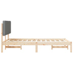 Bettgestell mit gepolstertem Kopfteil Hellgrau 120 x 190 cm