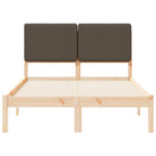 Bettgestell mit gepolstertem Kopfteil Taupe 120 x 190 cm