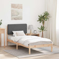 Bettgestell mit gepolstertem Kopfteil Dunkelgrau 100 x 200 cm