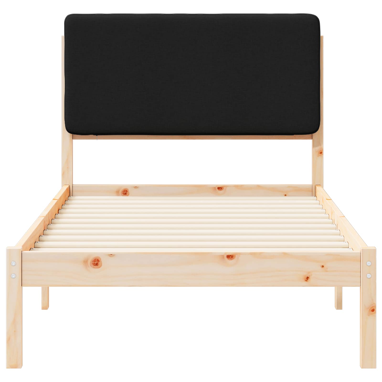 Bettgestell mit gepolstertem Kopfteil Schwarz 100 x 200 cm
