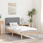 Bettgestell mit gepolstertem Kopfteil Hellgrau 75 x 190 cm