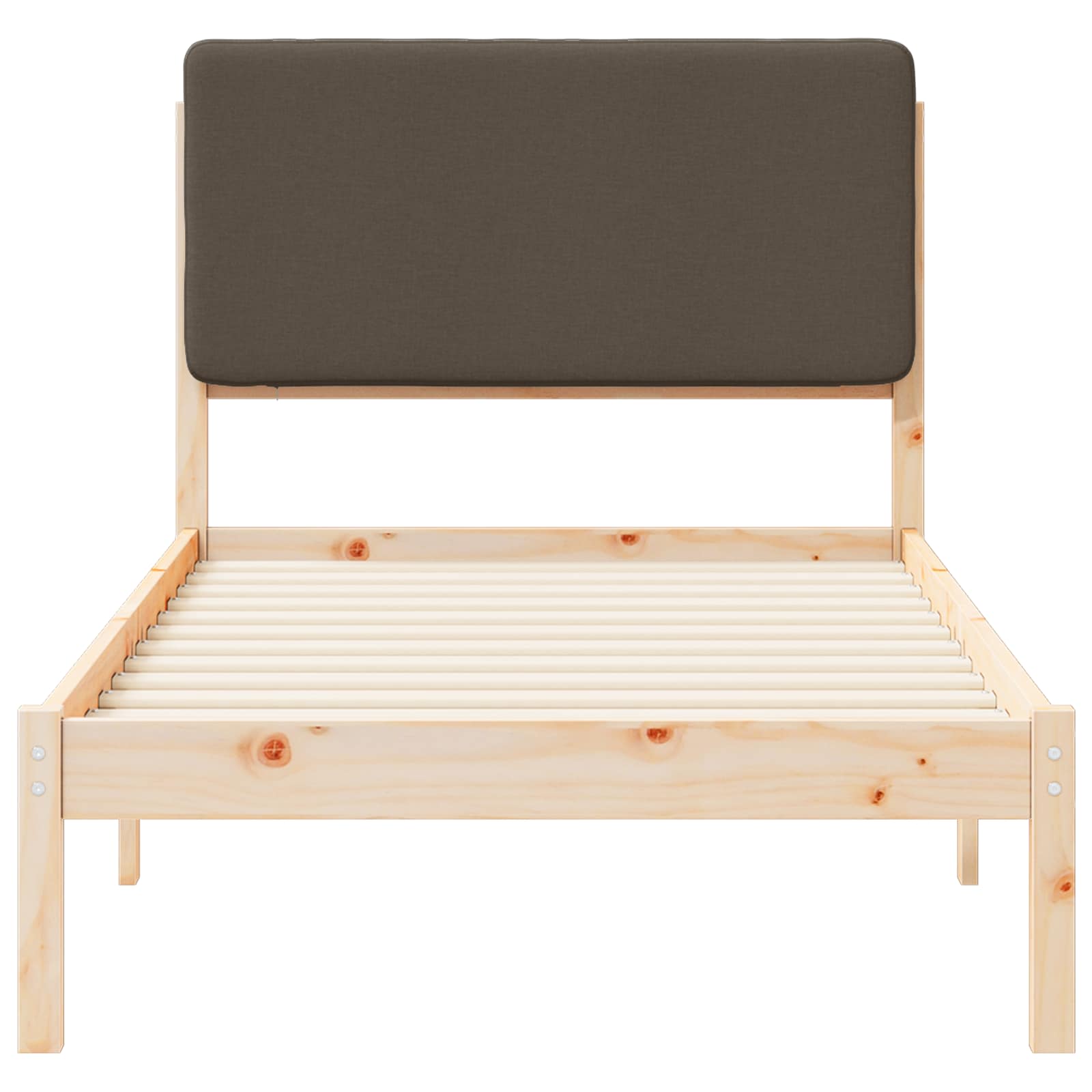 Bettgestell mit gepolstertem Kopfteil Taupe 75 x 190 cm