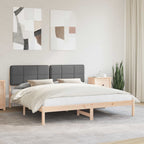 Bettgestell mit gepolstertem Kopfteil Dunkelgrau 180 x 200 cm