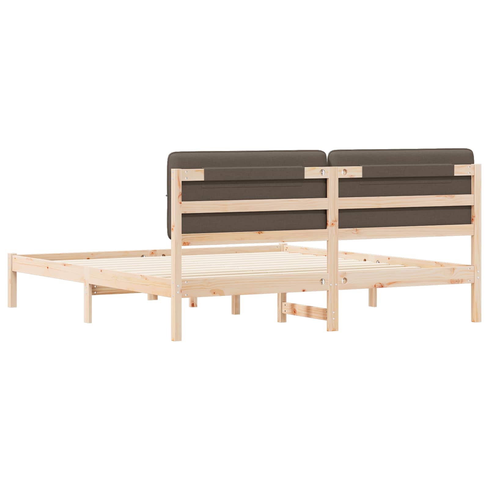 Bettgestell mit gepolstertem Kopfteil Taupe 180 x 200 cm