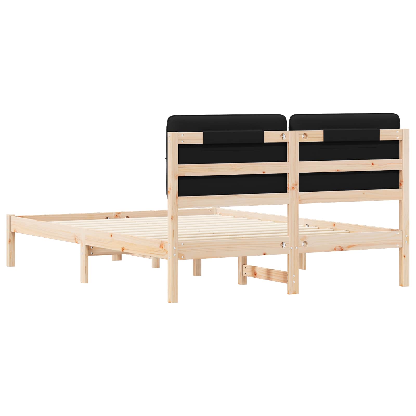 Bettgestell mit gepolstertem Kopfteil Schwarz 160 x 200 cm