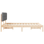 Bettgestell mit gepolstertem Kopfteil Hellgrau 150 x 200 cm