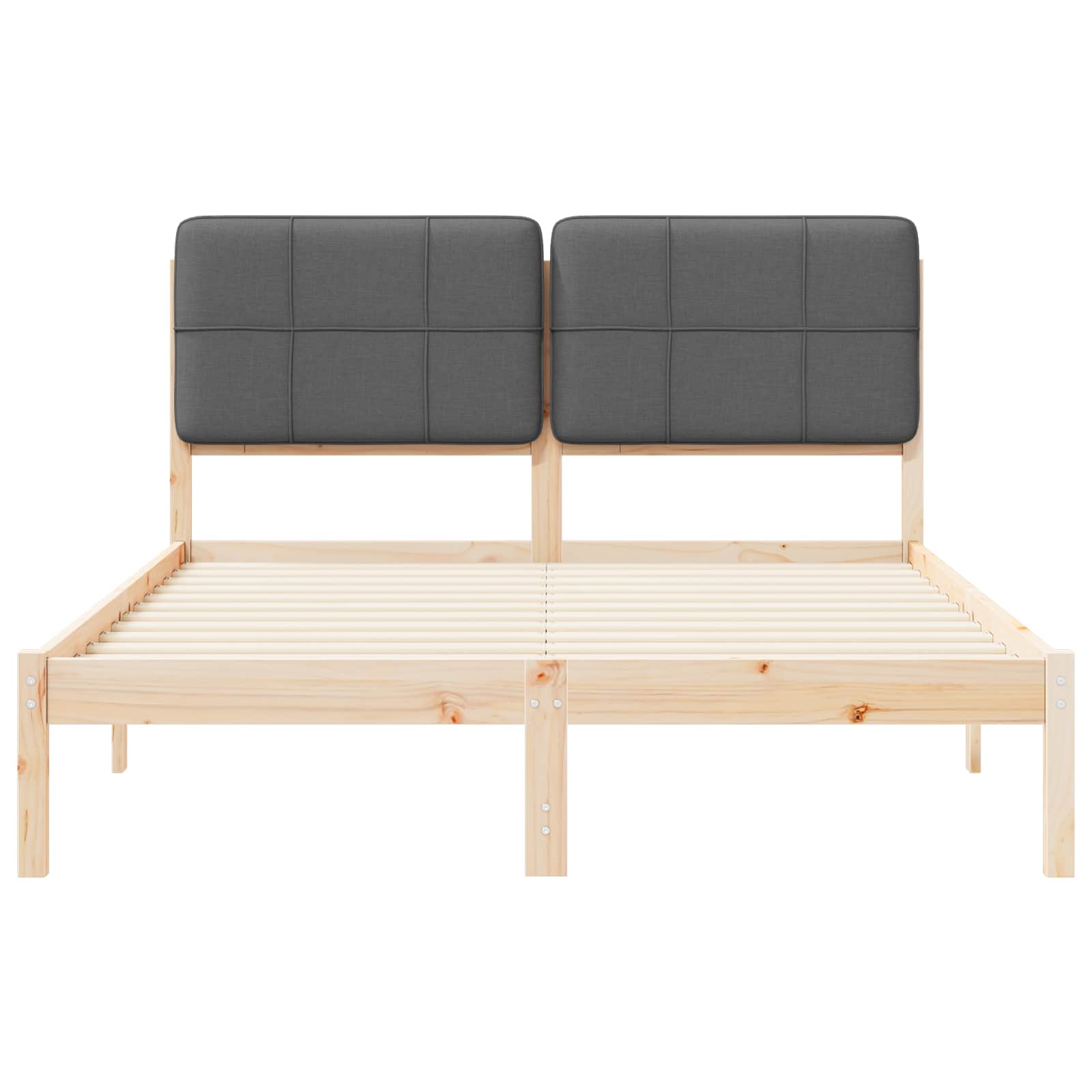 Bettgestell mit gepolstertem Kopfteil Dunkelgrau 150 x 200 cm