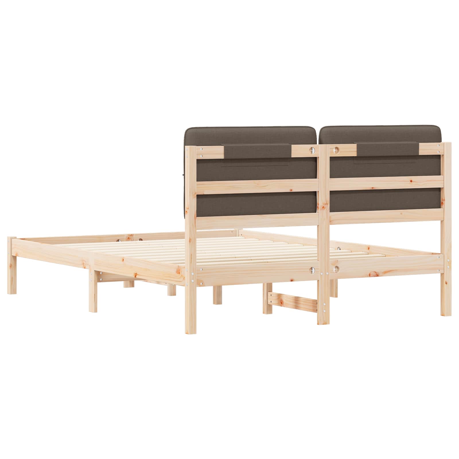Bettgestell mit gepolstertem Kopfteil Taupe 150 x 200 cm