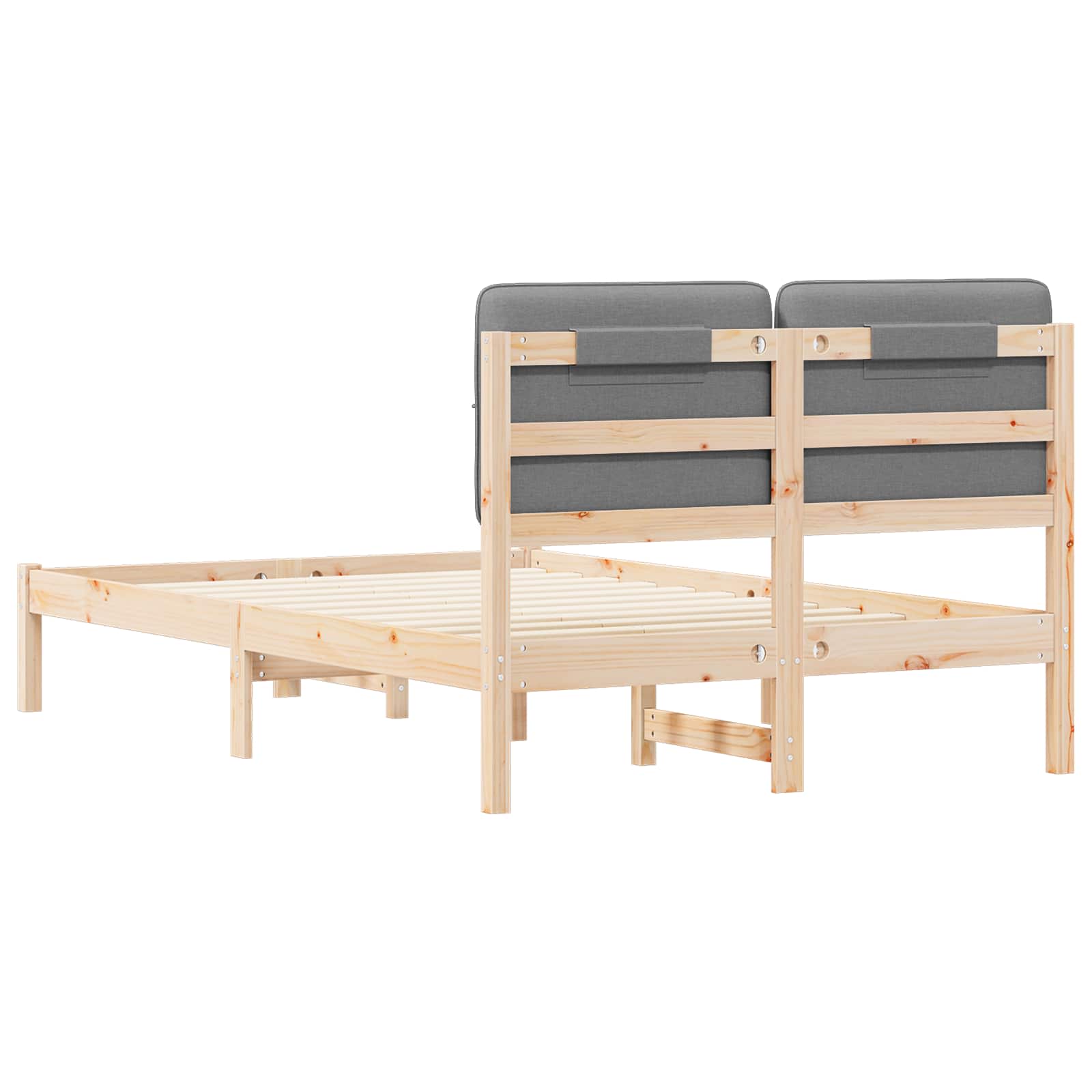 Bettgestell mit gepolstertem Kopfteil Hellgrau 120 x 200 cm