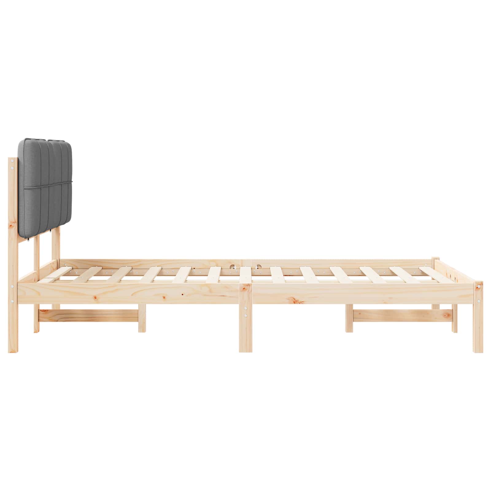 Bettgestell mit gepolstertem Kopfteil Hellgrau 120 x 200 cm