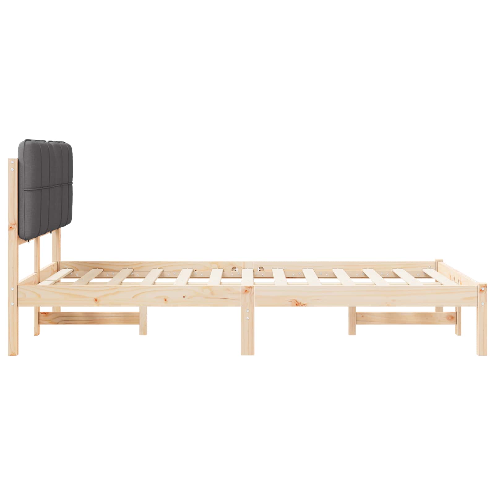 Bettgestell mit gepolstertem Kopfteil Dunkelgrau 120 x 200 cm