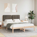 Bettgestell mit gepolstertem Kopfteil Taupe 140 x 190 cm