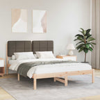Bettgestell mit gepolstertem Kopfteil Taupe 140 x 190 cm