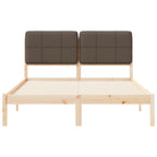 Bettgestell mit gepolstertem Kopfteil Taupe 135 x 190 cm
