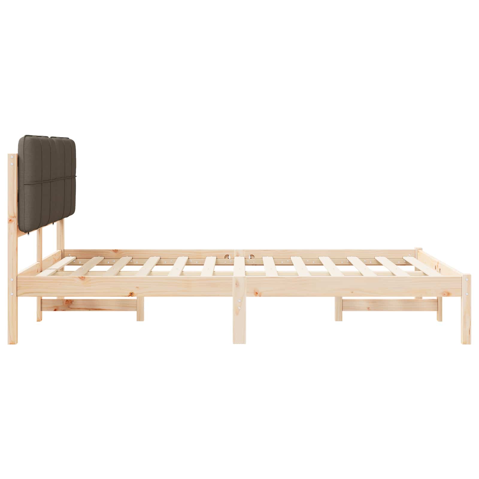 Bettgestell mit gepolstertem Kopfteil Taupe 135 x 190 cm