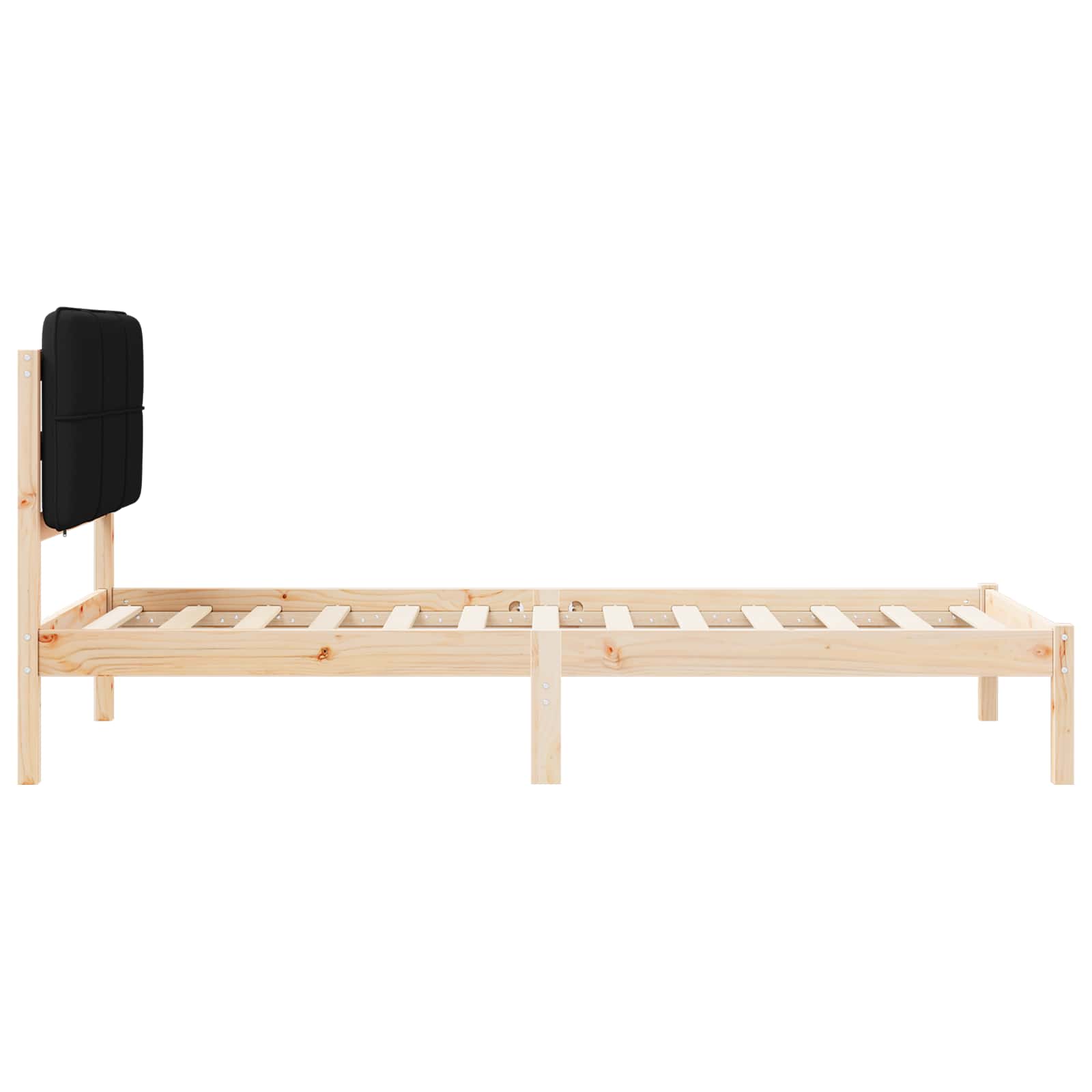 Bettgestell mit gepolstertem Kopfteil Schwarz 100 x 200 cm