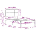 Bettgestell mit gepolstertem Kopfteil Schwarz 100 x 200 cm
