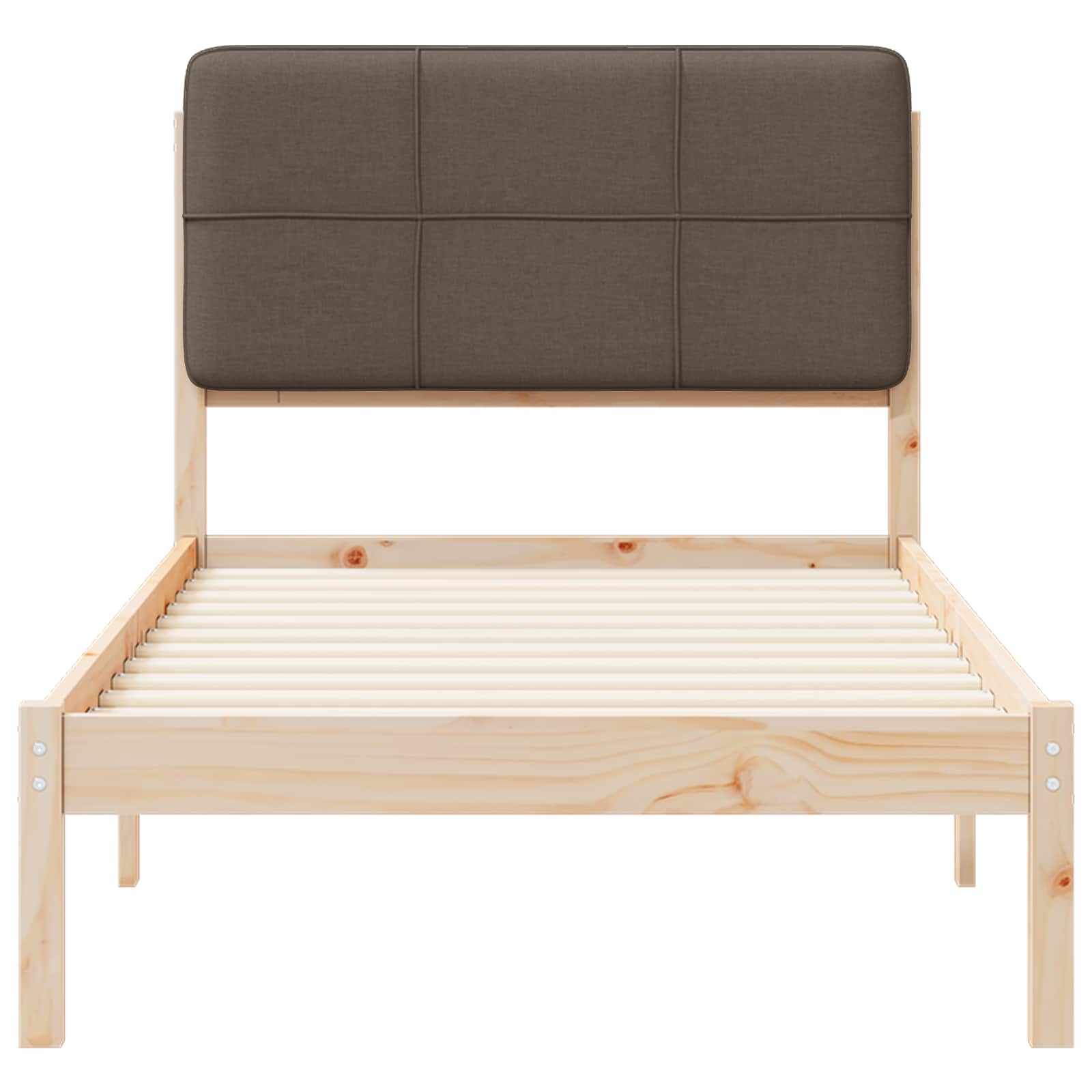 Bettgestell mit gepolstertem Kopfteil Taupe 100 x 200 cm