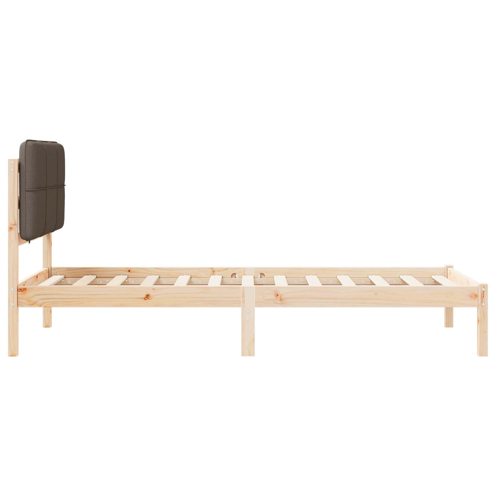 Bettgestell mit gepolstertem Kopfteil Taupe 100 x 200 cm