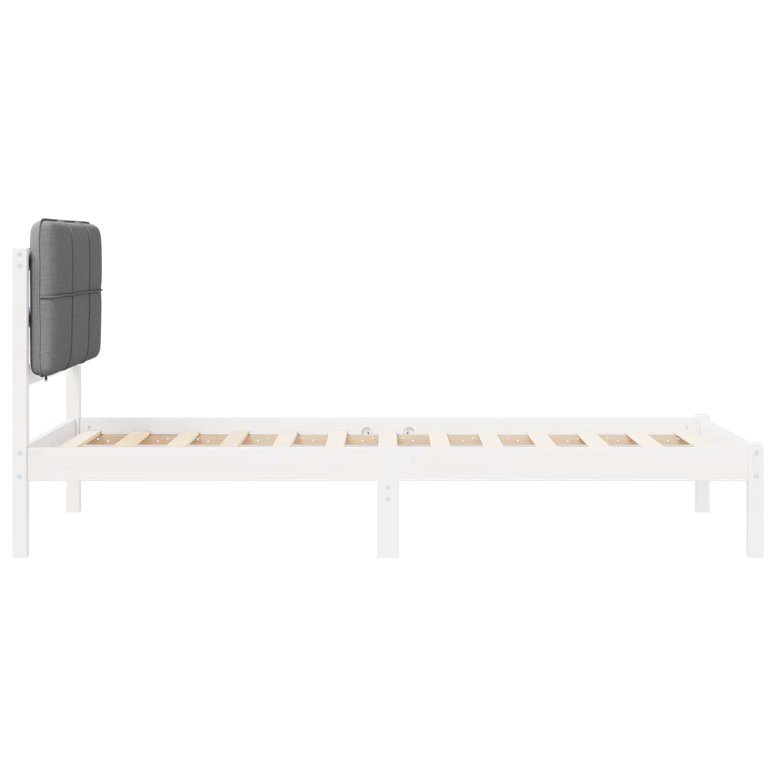 Bettgestell mit gepolstertem Kopfteil Hellgrau 100 x 200 cm