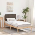 Bettgestell mit gepolstertem Kopfteil Taupe 90 x 200 cm