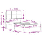 Bettgestell mit gepolstertem Kopfteil Taupe 90 x 200 cm