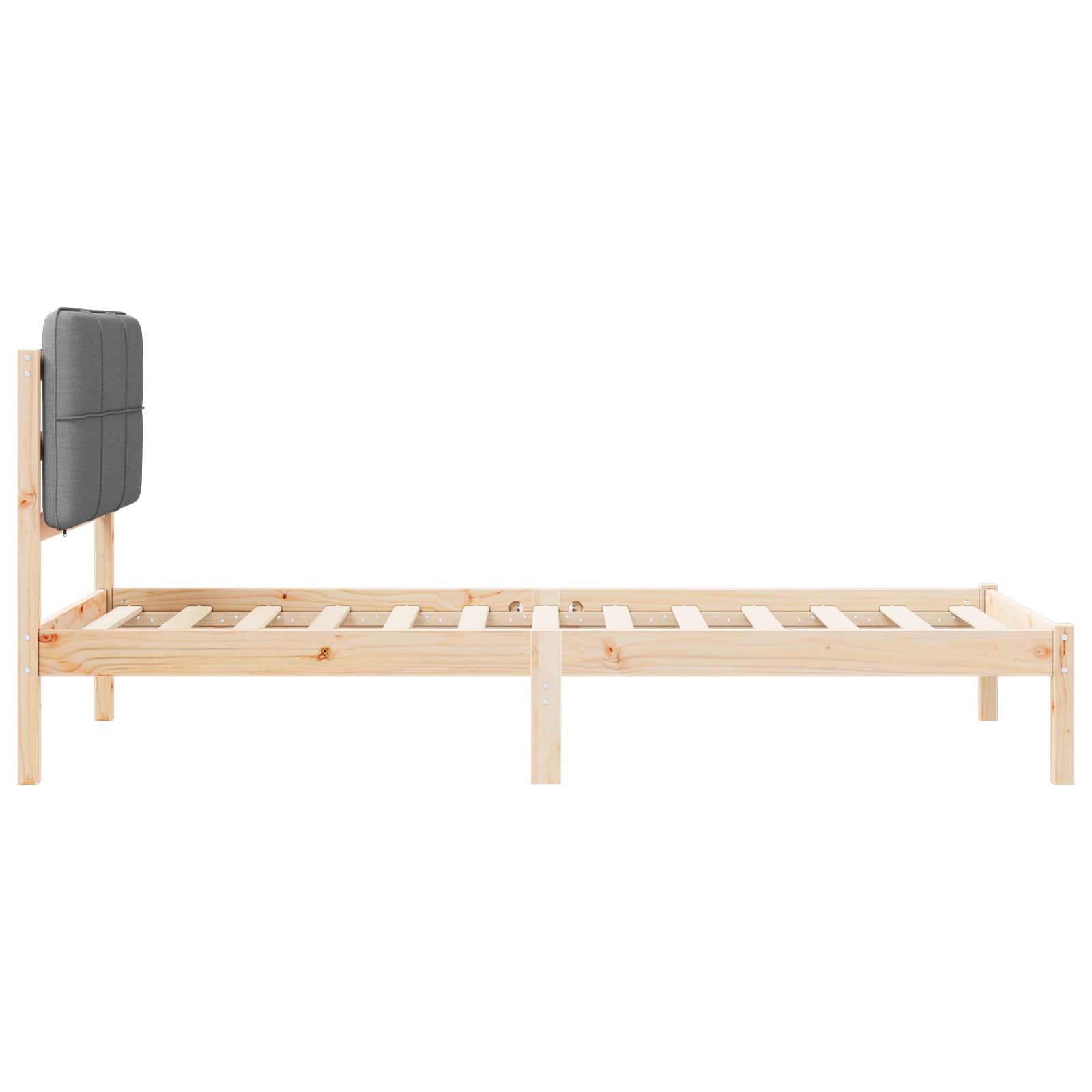 Bettgestell mit gepolstertem Kopfteil Hellgrau 80 x 200 cm