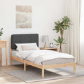 Bettgestell mit gepolstertem Kopfteil Dunkelgrau 80 x 200 cm