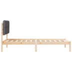 Bettgestell mit gepolstertem Kopfteil Dunkelgrau 80 x 200 cm