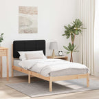 Bettgestell mit gepolstertem Kopfteil Schwarz 90 x 190 cm