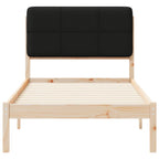 Bettgestell mit gepolstertem Kopfteil Schwarz 90 x 190 cm