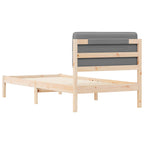 Bettgestell mit gepolstertem Kopfteil Hellgrau 75 x 190 cm