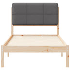 Bettgestell mit gepolstertem Kopfteil Dunkelgrau 75 x 190 cm