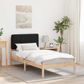Bettgestell mit gepolstertem Kopfteil Schwarz 75 x 190 cm