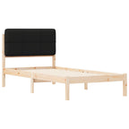 Bettgestell mit gepolstertem Kopfteil Schwarz 75 x 190 cm