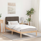 Bettgestell mit gepolstertem Kopfteil Taupe 75 x 190 cm
